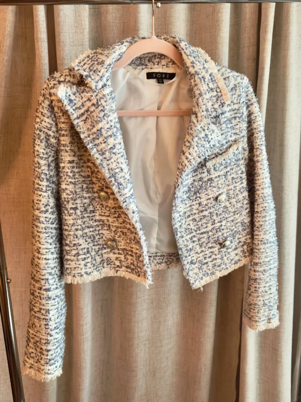 Blue Tulle Skirt & Tweed Jacket Matching Set XS